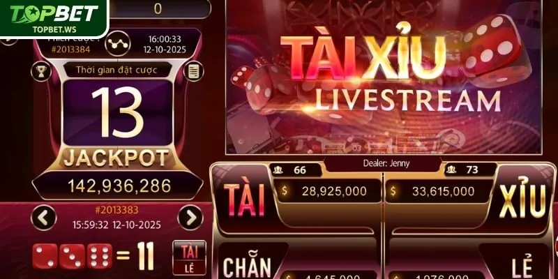 Quy luật chơi Tài Xỉu livestream tại Topbet